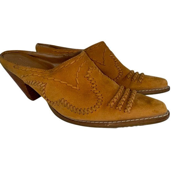 Coldwater Creek Shoes - COLDWATER CREEK Western Suede Mules Clogs Size 8.5